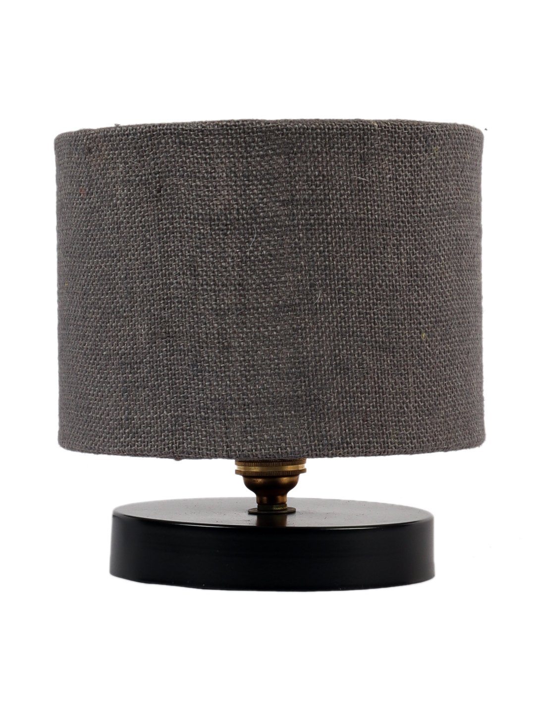 Ambika Home Grey jute Table Lamp with Black Wood Base Wooden Table Lamp with Jute Shade, Grey, Modern Bedside Lamp for Bedroom, Living Room, Hotel, Café & Home Decor - Image 4
