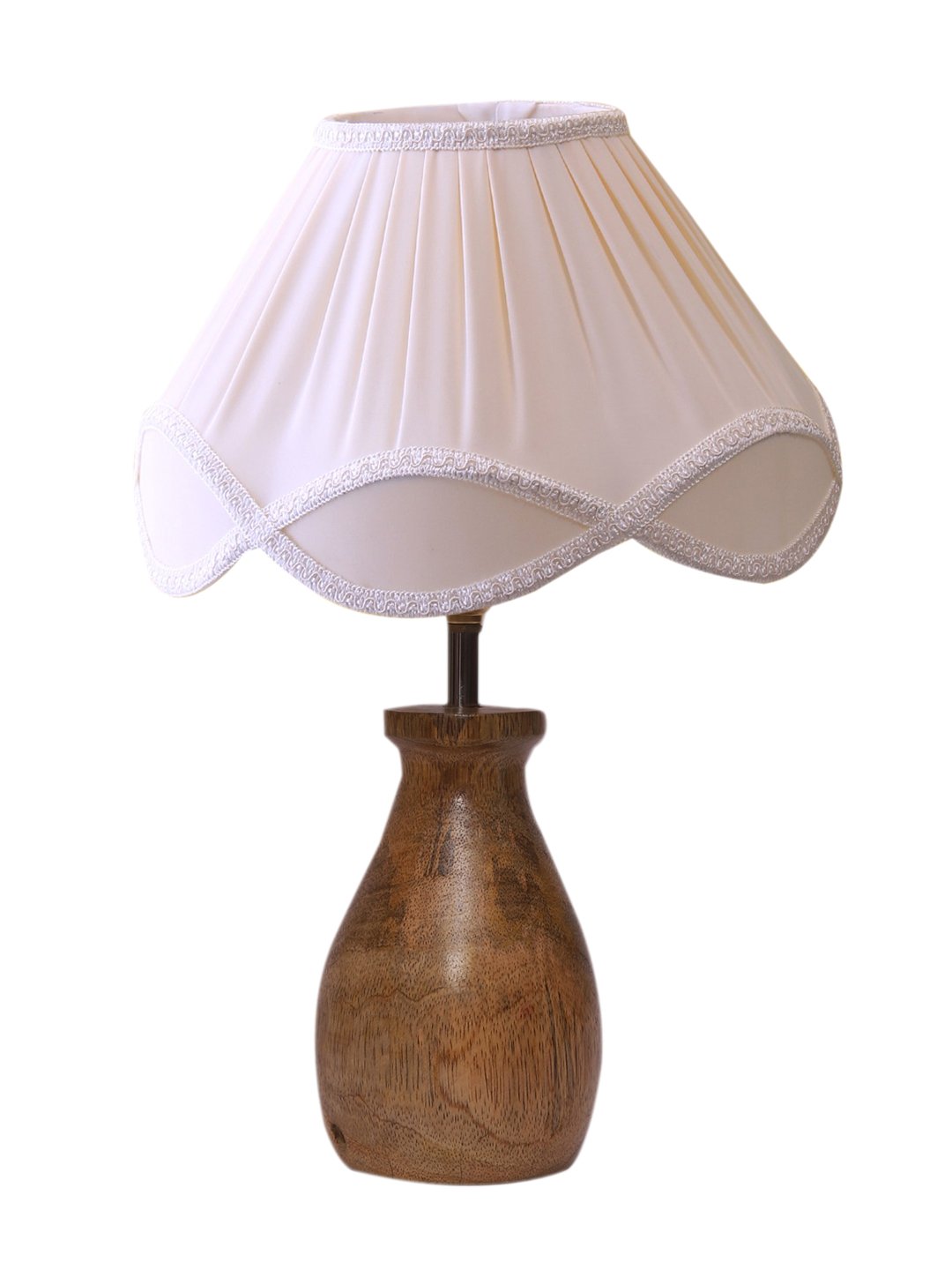 Ambika Home Aurora Collection off-white Shade Table Lamp | Premium Decorative Bedside Lamp for Bedroom, Living Room, Hall, Hotel, Café, Restaurant, Office & Study Room | E27 Compatible - Image 4