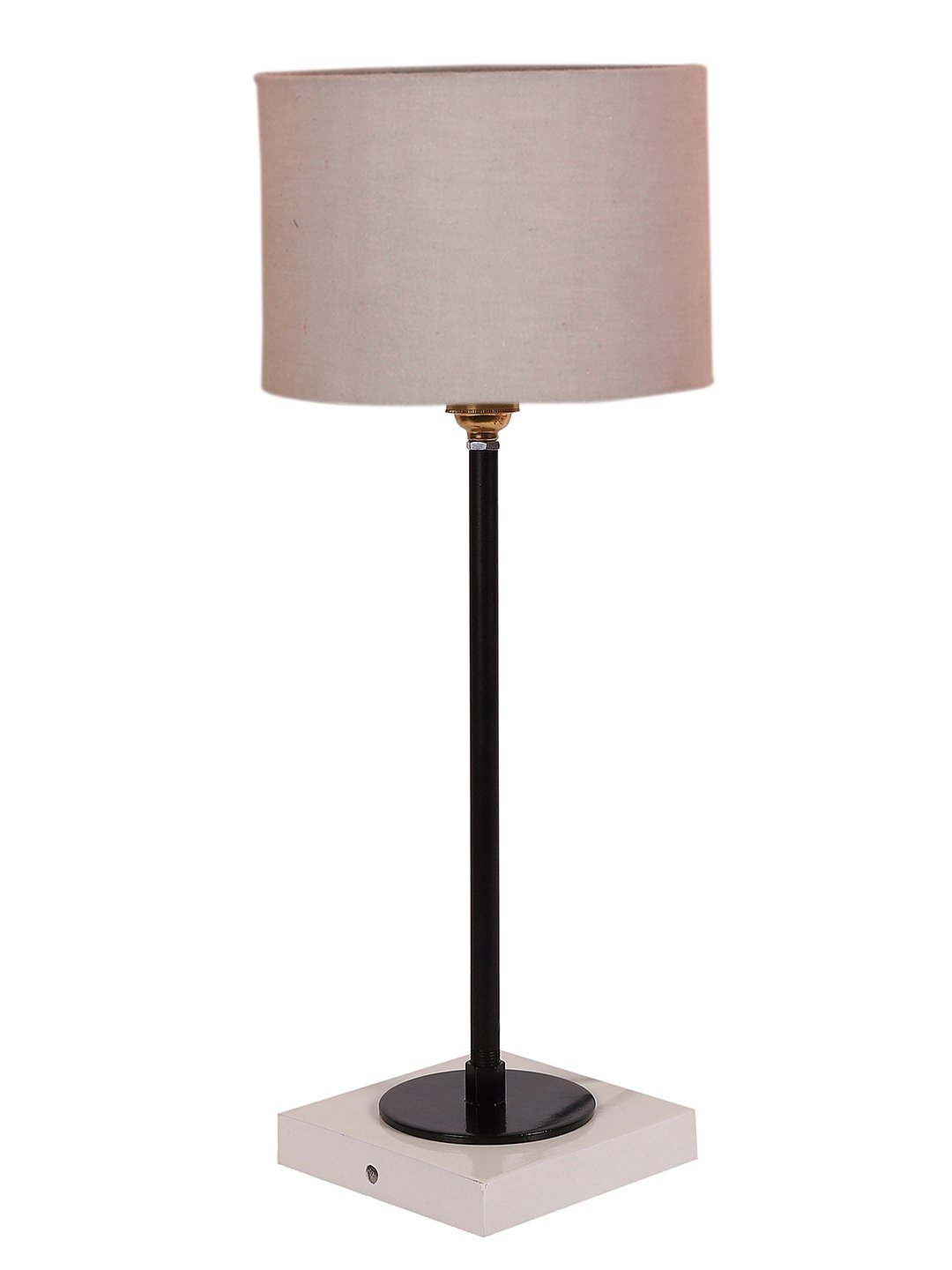 Ambika Home Wooden Table Lamp with Grey Cotton Shade | Bedside Lamp for Bedroom, Living Room, Hotel & Cafe | RK06 - Image 3