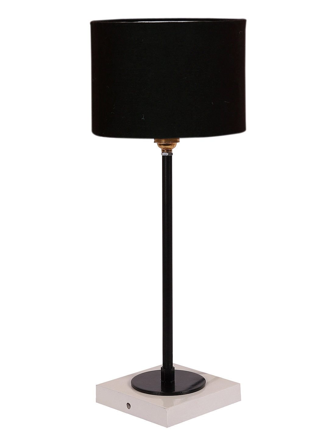 Ambika Home Wooden Table Lamp with Black Cotton Shade | Bedside Lamp for Bedroom, Living Room, Hotel & Cafe | RK02 - Image 3