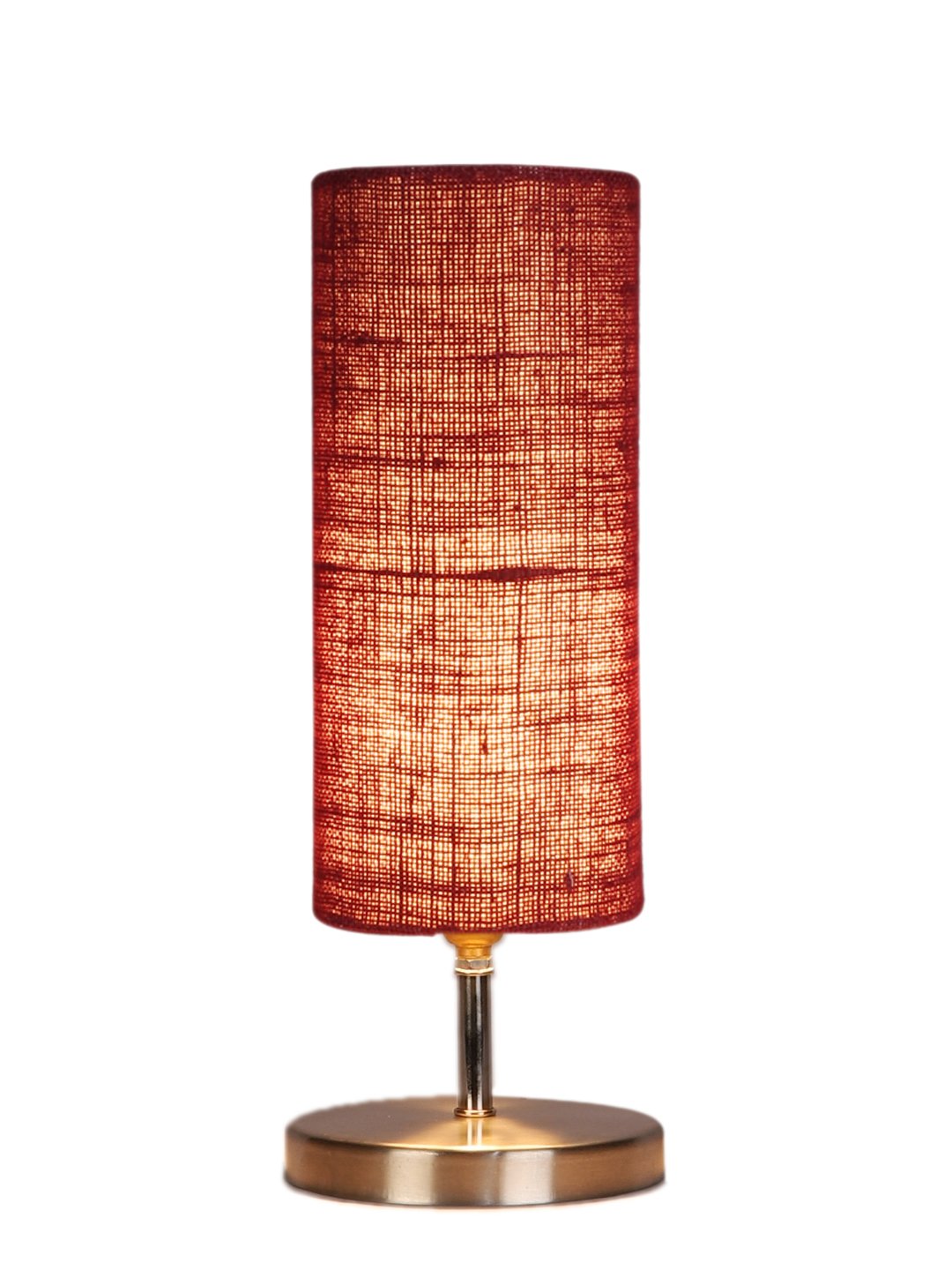 Ambika Home Maroon Jute table lamp with Steel Base -51 - Image 4