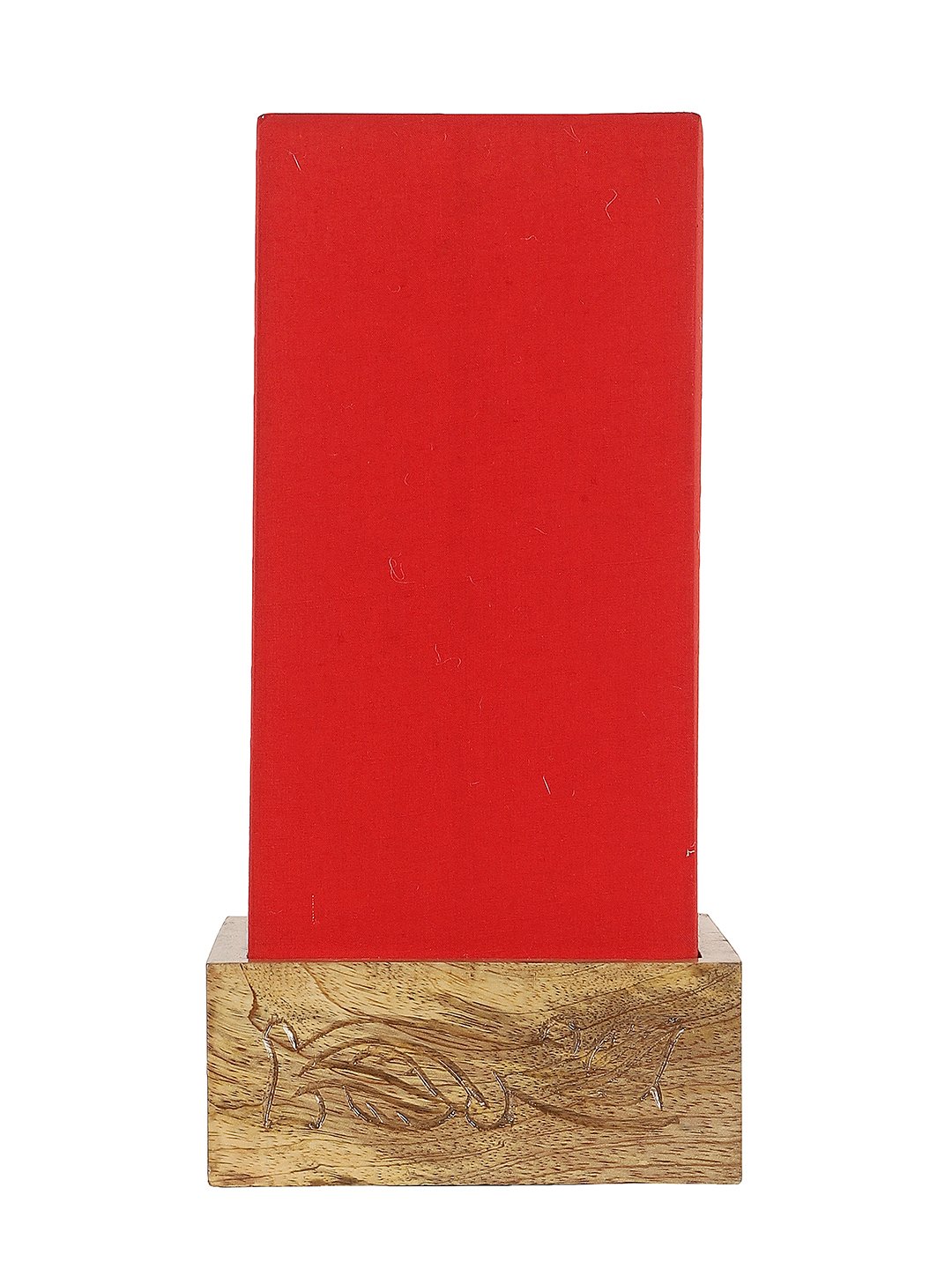 Ambika Home Red Cotton Square Carving Table Lamp Shade | Decorative Bedside Lamp for Living Room, Bedroom, Hotel, Cafe & Restaurant | SKU AT33 - Image 2