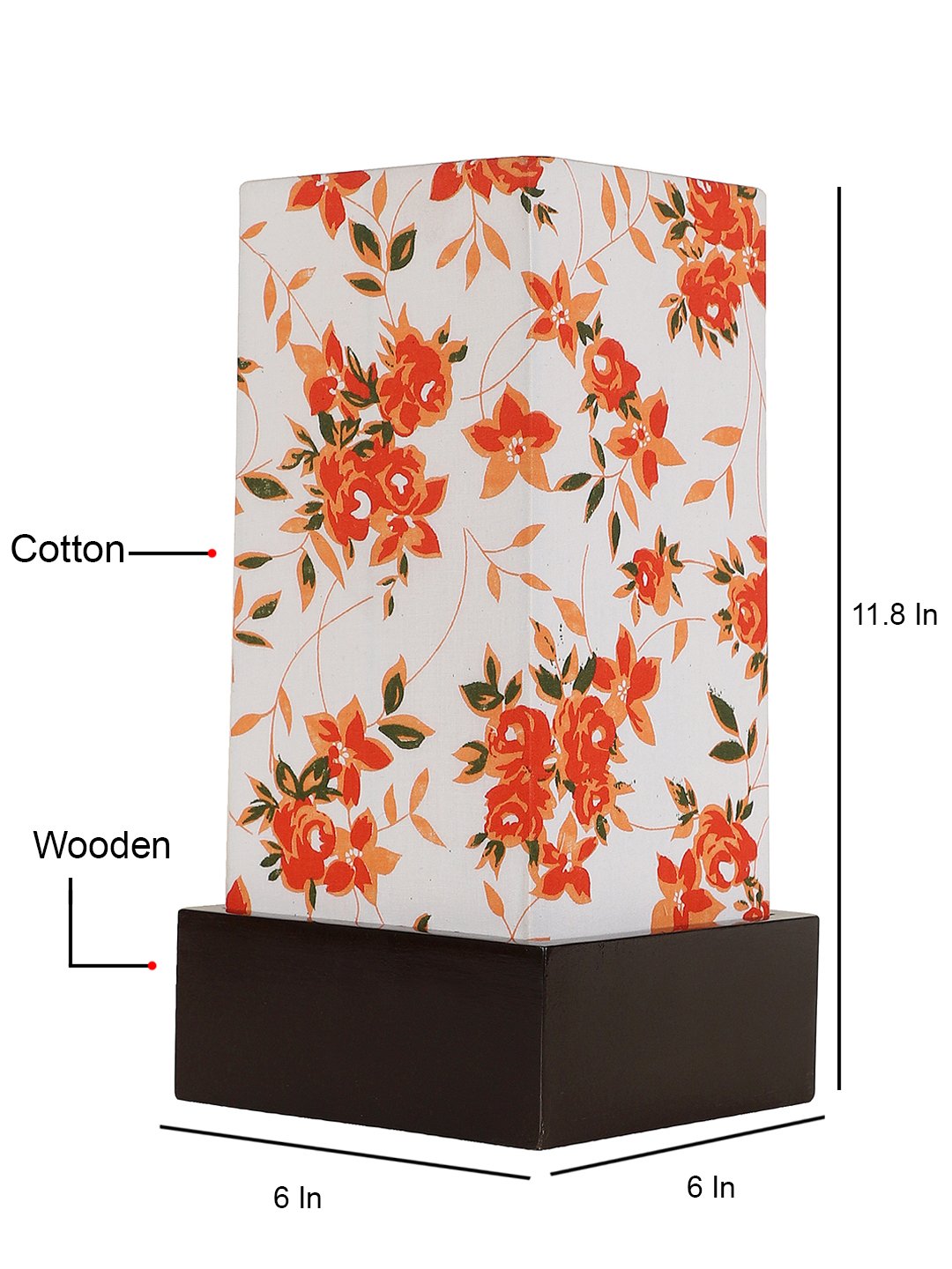 Ambika Home Multi Multi Square Brown Table Lamp Shade | Decorative Bedside Lamp for Living Room, Bedroom, Hotel, Cafe & Restaurant | SKU AT59 - Image 4