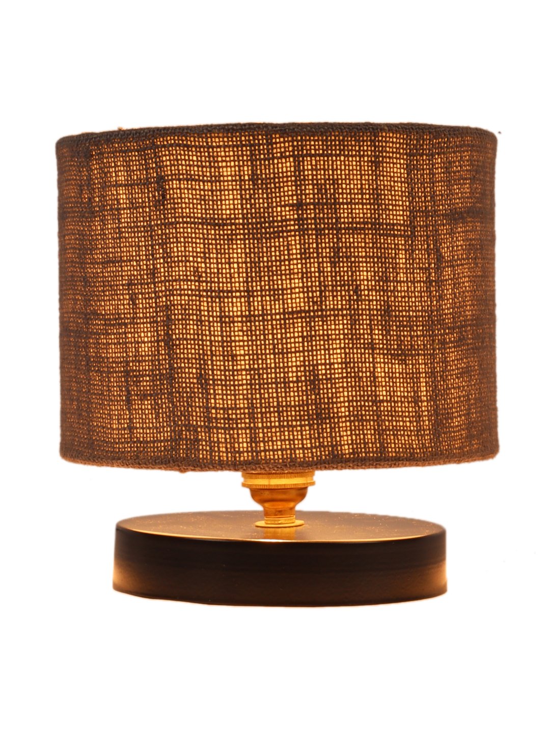 Ambika Home Grey jute Table Lamp with Black Wood Base Wooden Table Lamp with Jute Shade, Grey, Modern Bedside Lamp for Bedroom, Living Room, Hotel, Café & Home Decor - Image 5