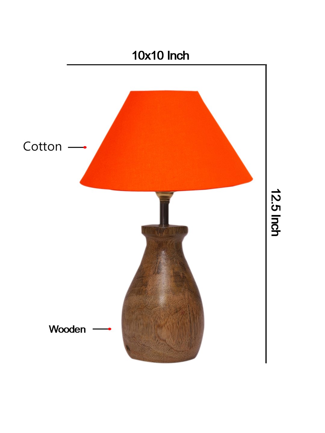 Ambika Home Bohemia Collection Orange Shade Table Lamp | Premium Decorative Bedside Lamp for Bedroom, Living Room, Hall, Hotel, Café, Restaurant, Office & Study Room | E27 Compatible - Image 5