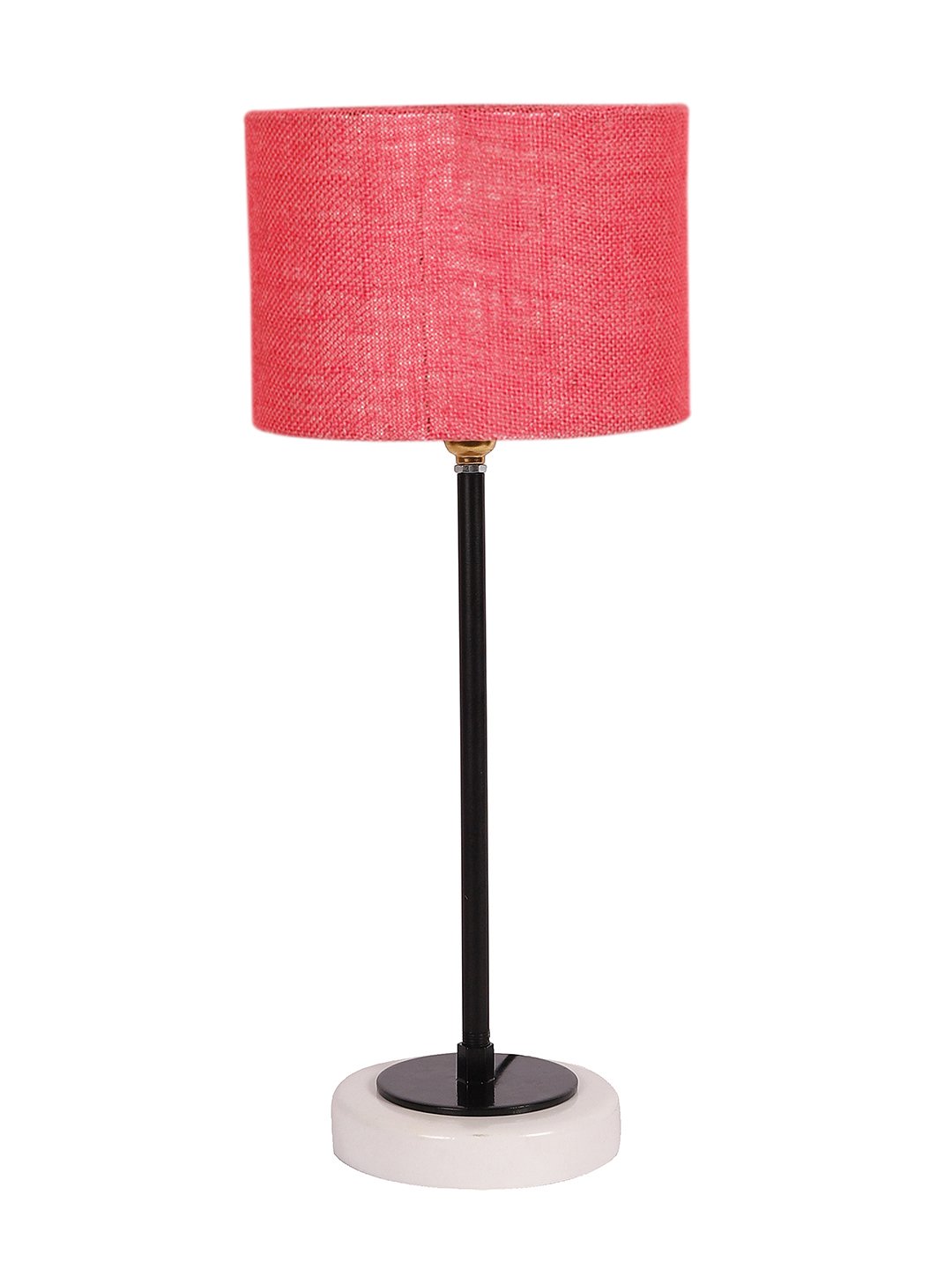 Ambika Home Wooden Table Lamp with Maroon Jute Shade | Bedside Lamp for Bedroom, Living Room, Hotel & Cafe | RK39 - Image 3