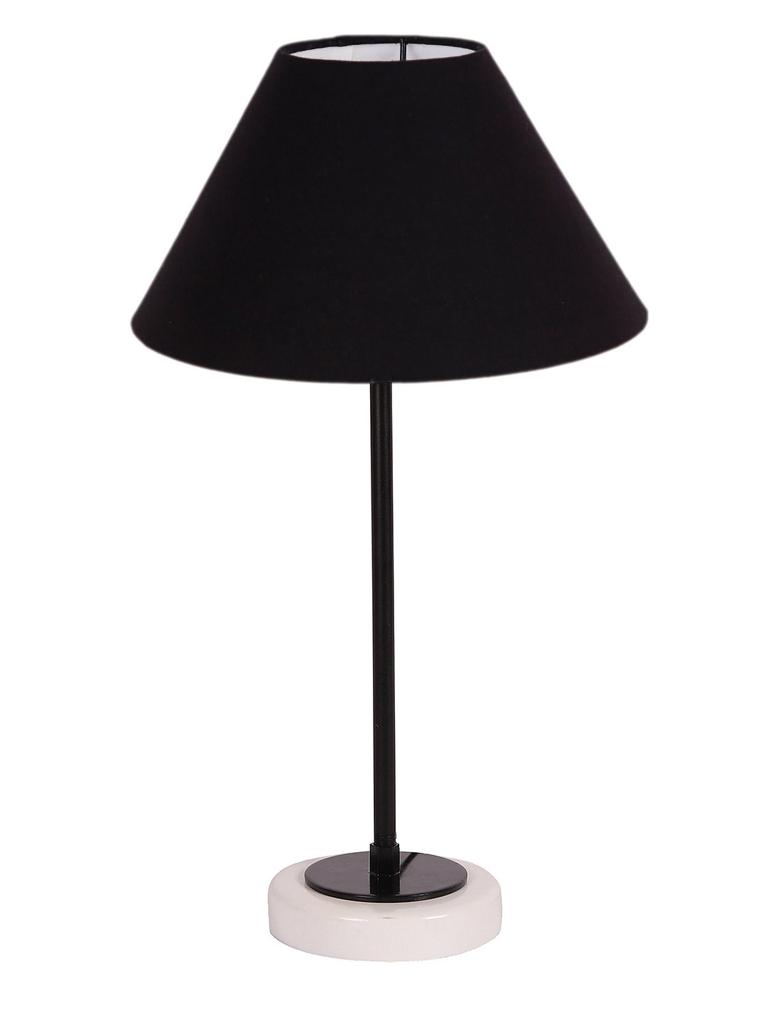 Ambika Home Wooden Table Lamp with Red Cotton Shade | Bedside Lamp for Bedroom, Living Room, Hotel & Cafe | RK46 - Image 5