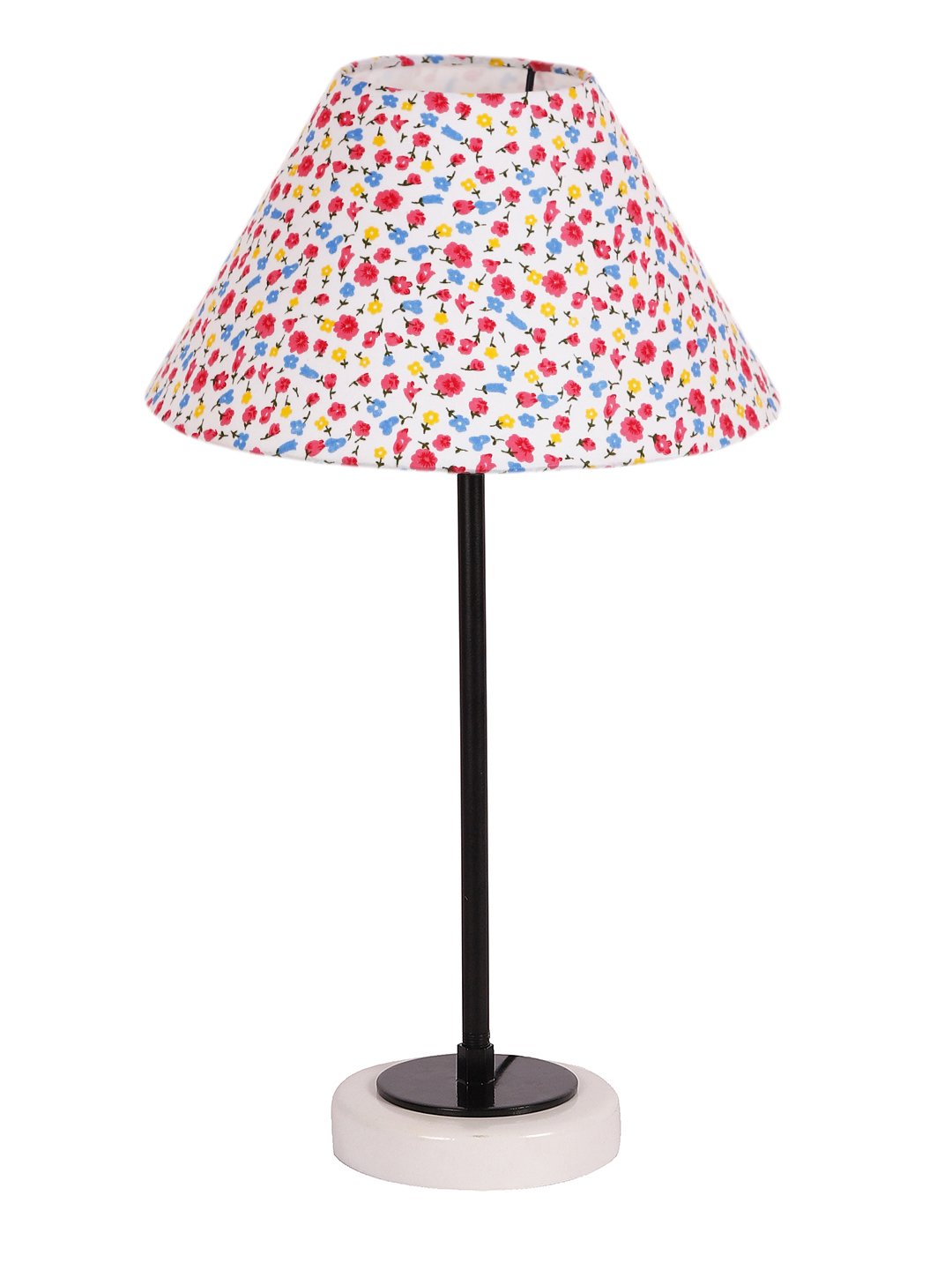 Ambika Home Wooden Table Lamp with Multi Cotton Shade | Bedside Lamp for Bedroom, Living Room, Hotel & Cafe | RK58 - Image 4
