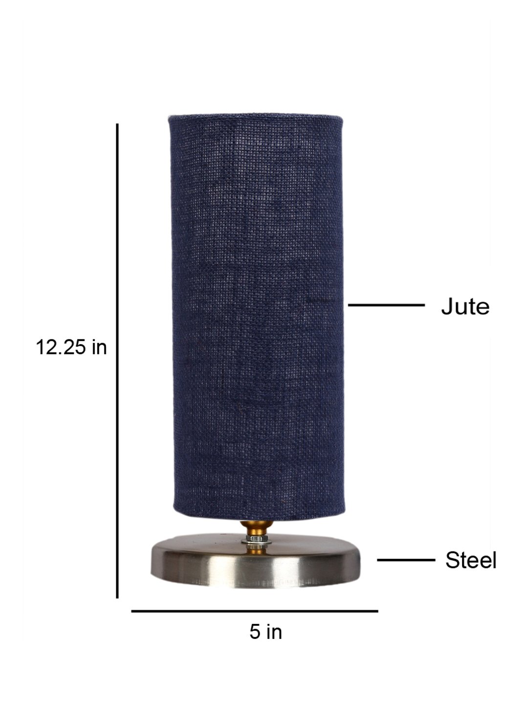 Ambika Home Blue Jute table lamp with Steel Base -12 - Image 5