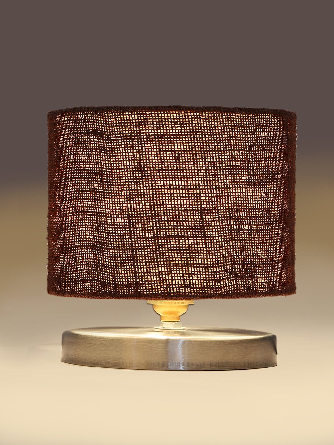 Ambika Home Brown Jute Table Lamp with Steel Base -33 - Image 5