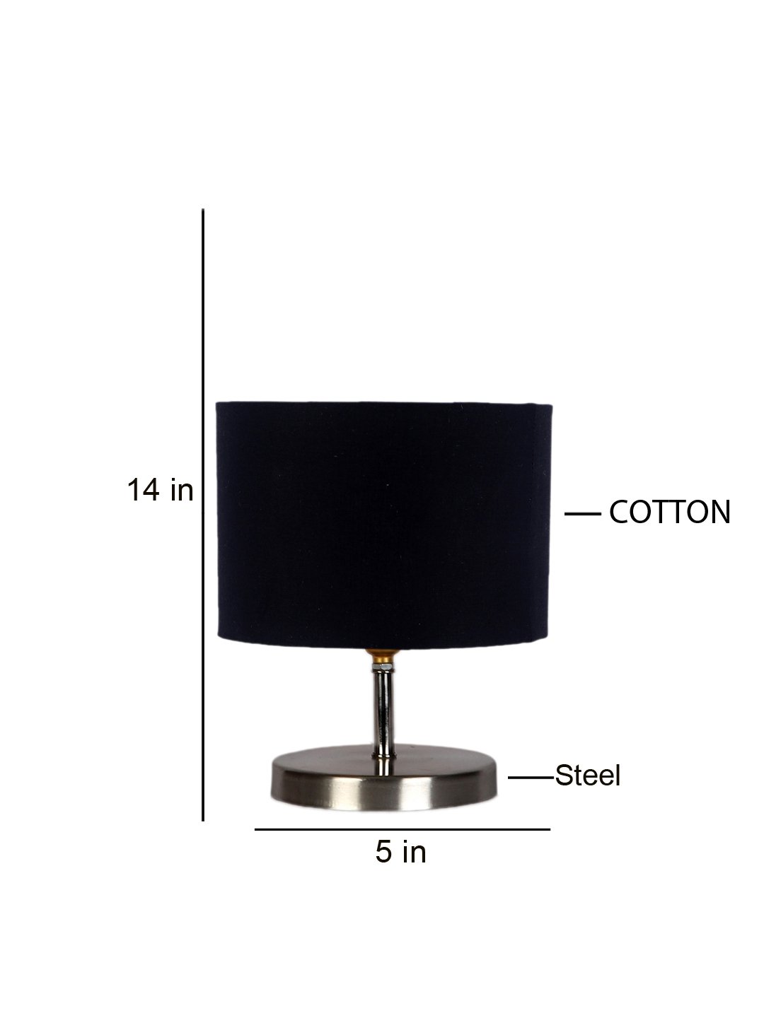 Ambika Home Black cotton table lamp with Steel Base -58 - Image 5
