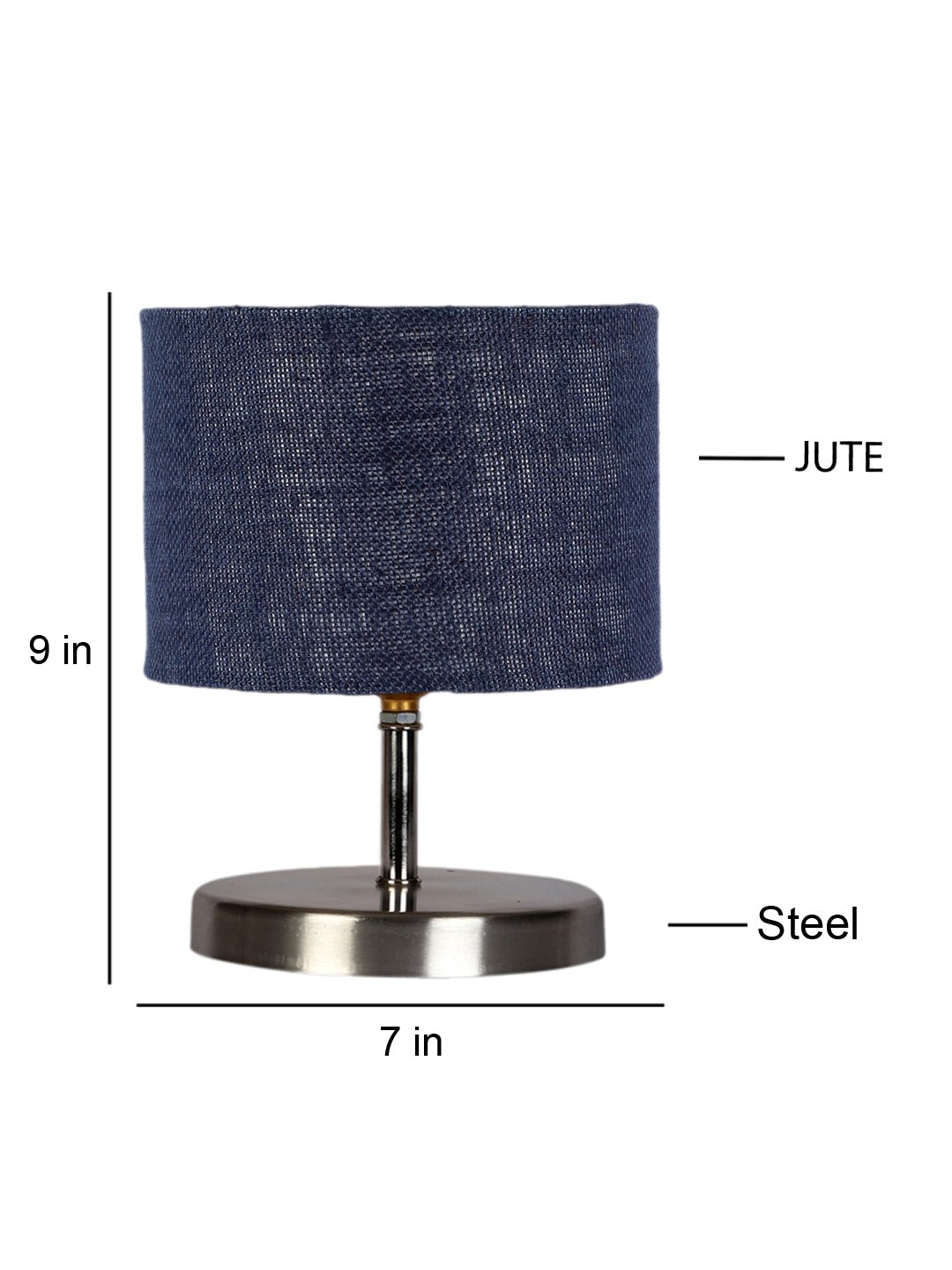 Ambika Home Blue Jute table lamp with Steel Base -68 - Image 5