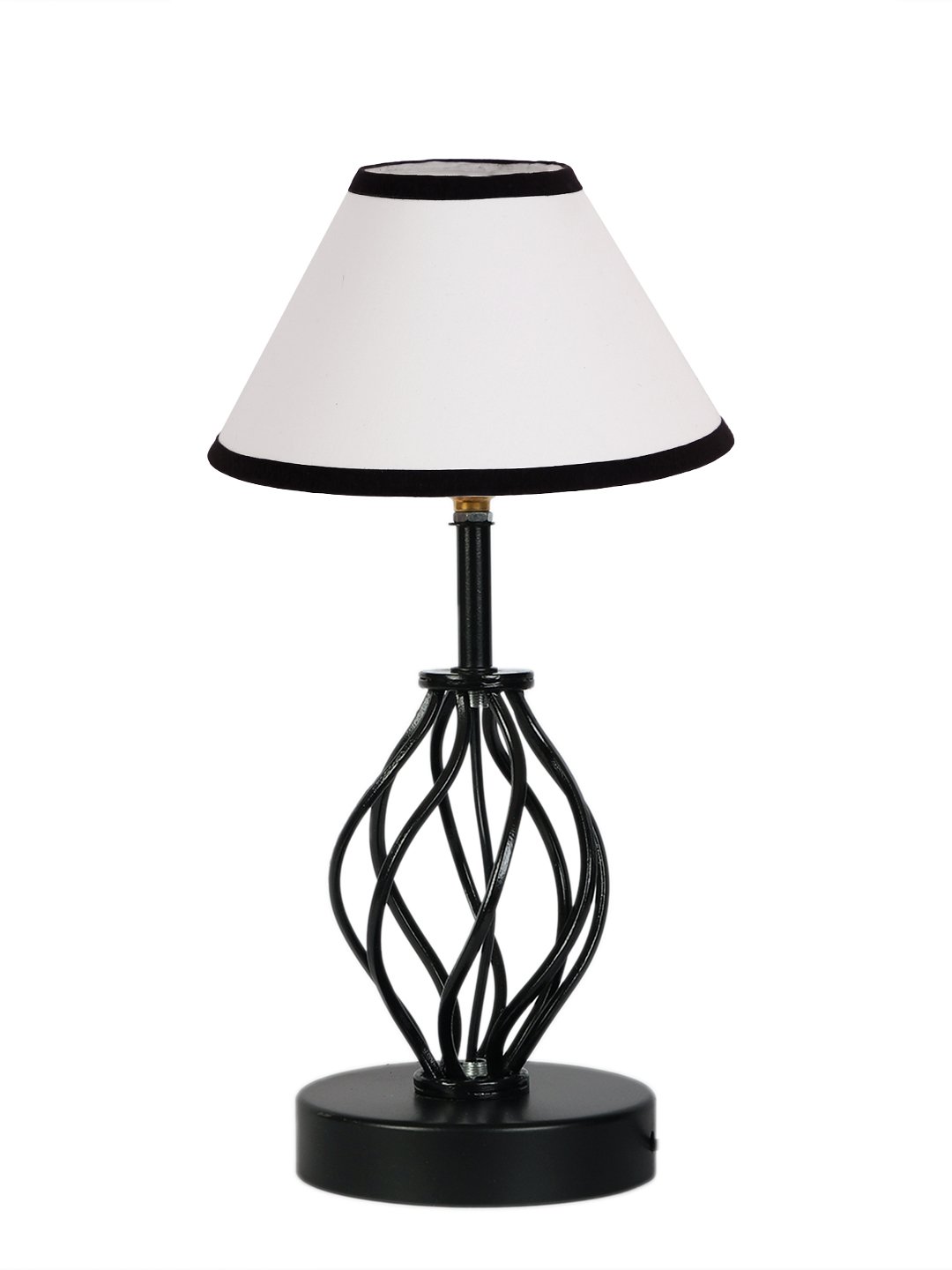 Ambika Home Multicolor cotton Table lamp with Iron Base - Image 5