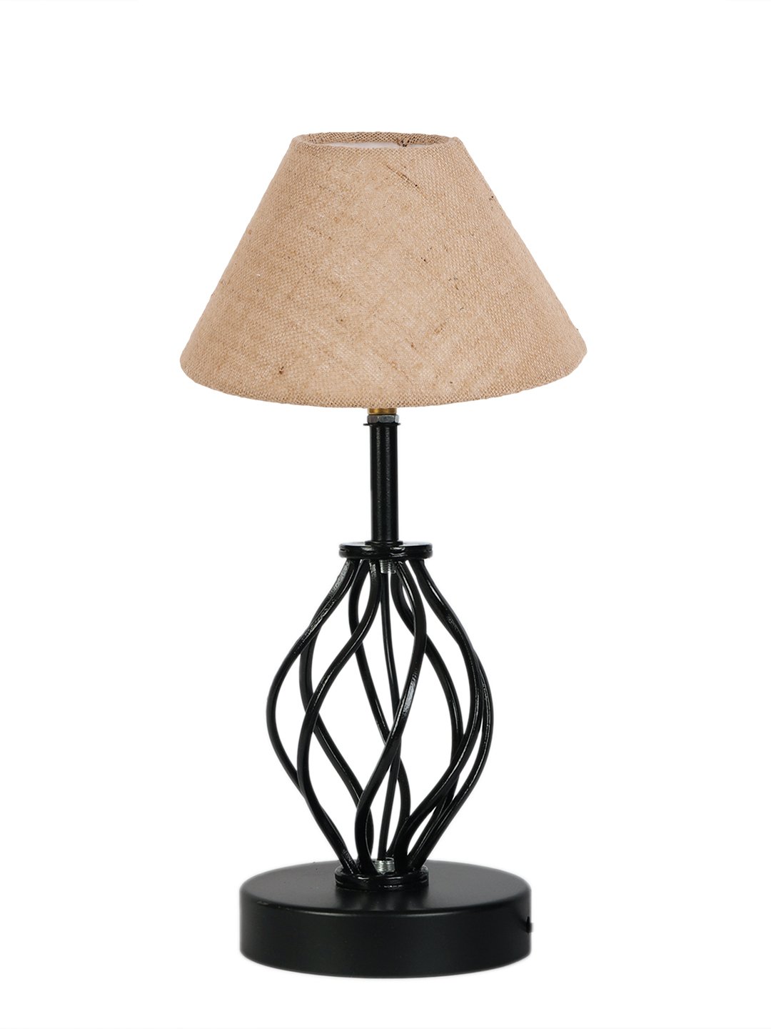 Ambika Home Beige Jute Table lamp with Iron Base - Image 5