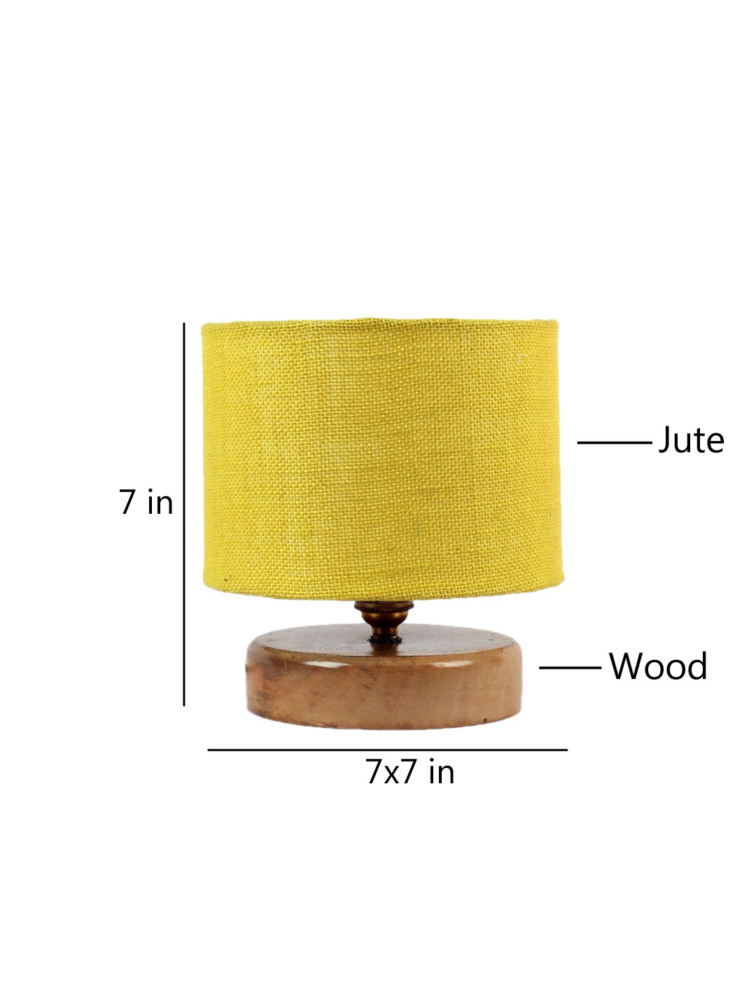 Ambika Home Elara Collection Yellow Gola Table Lamp with Wooden Base | Premium Decorative Bedside Lamp for Bedroom, Living Room, Hall, Hotel, Café, Restaurant & Office | E27 Compatible - Image 6
