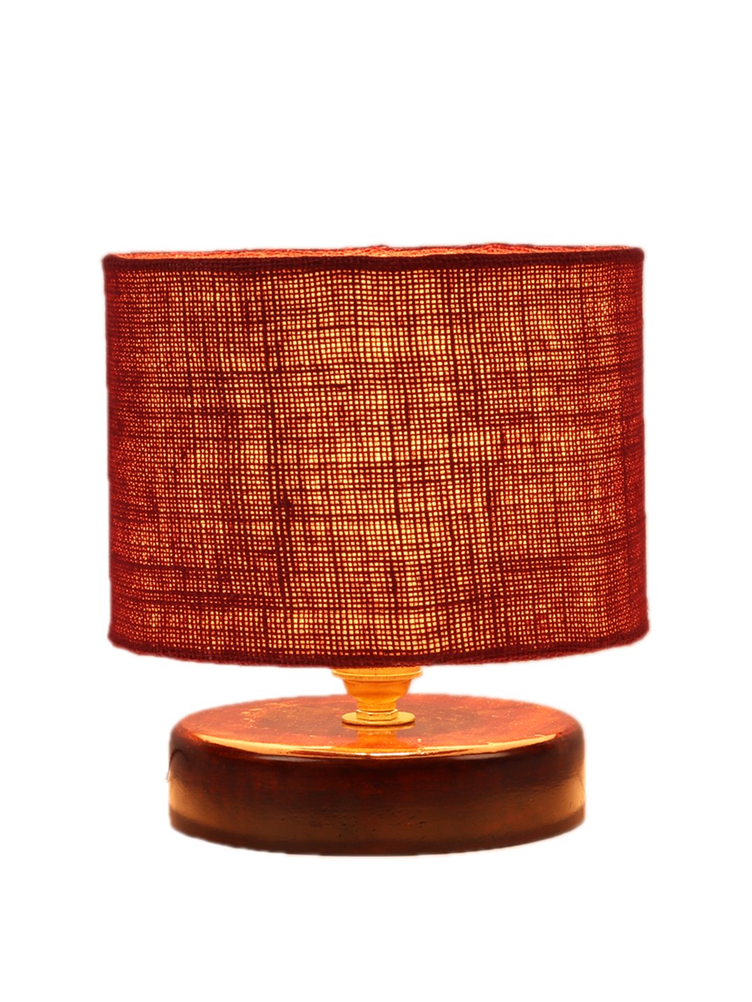 Ambika Home Elara Collection Maroon Gola Table Lamp with Wooden Base | Premium Decorative Bedside Lamp for Bedroom, Living Room, Hall, Hotel, Café, Restaurant & Office | E27 Compatible - Image 6