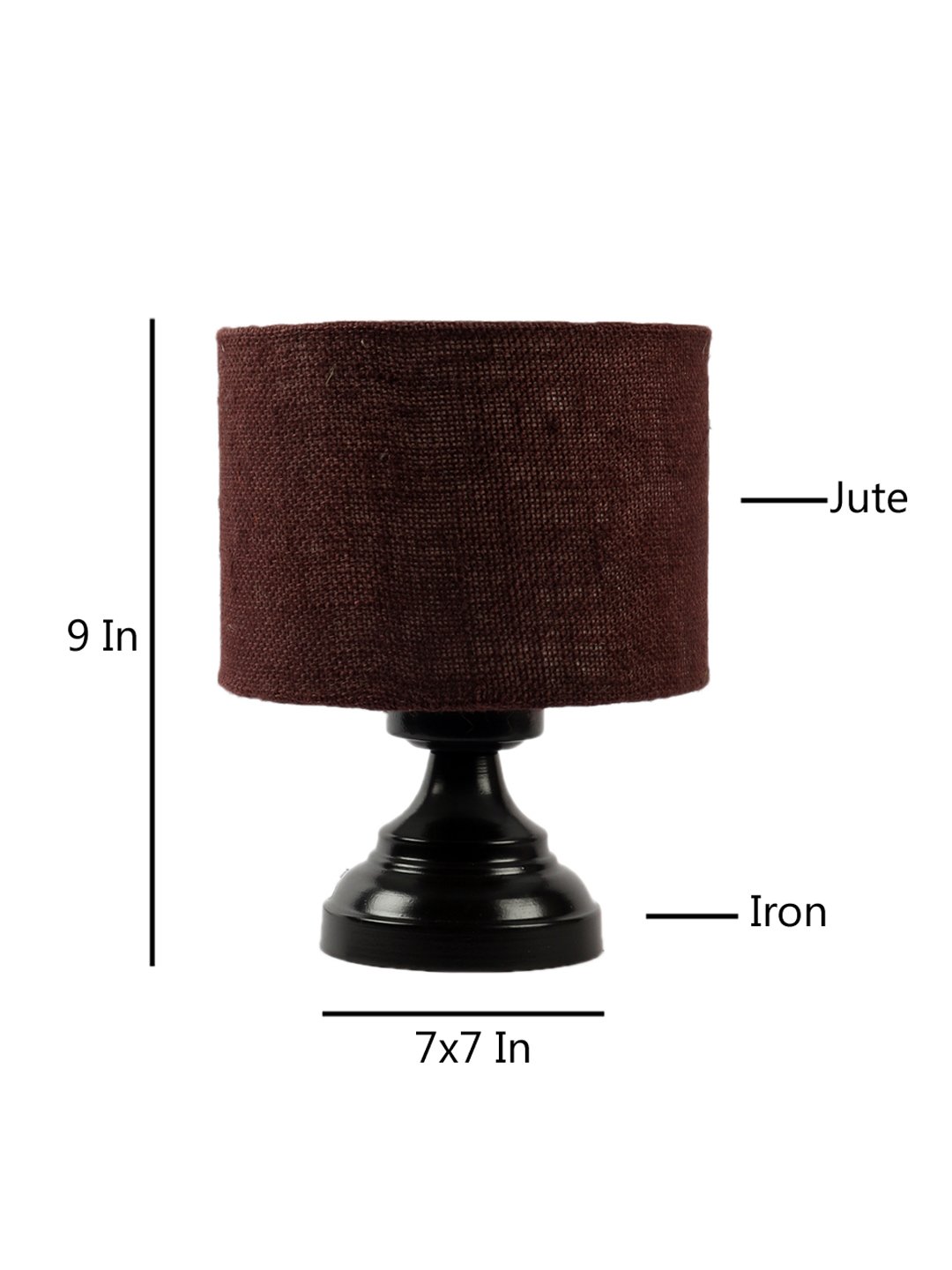 Ambika Home Artisan Collection Brown Gola Table Lamp with Iron Base Powder Coated | Premium Decorative Bedside Lamp for Bedroom, Living Room, Hall, Hotel, Café, Restaurant & Office | E27 Compatible - Image 6