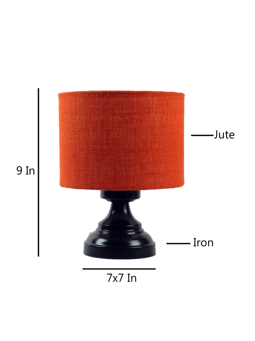 Ambika Home Aurora Collection Orange Gola Table Lamp with Iron Base Powder Coated | Premium Decorative Bedside Lamp for Bedroom, Living Room, Hall, Hotel, Café, Restaurant & Office | E27 Compatible - Image 6