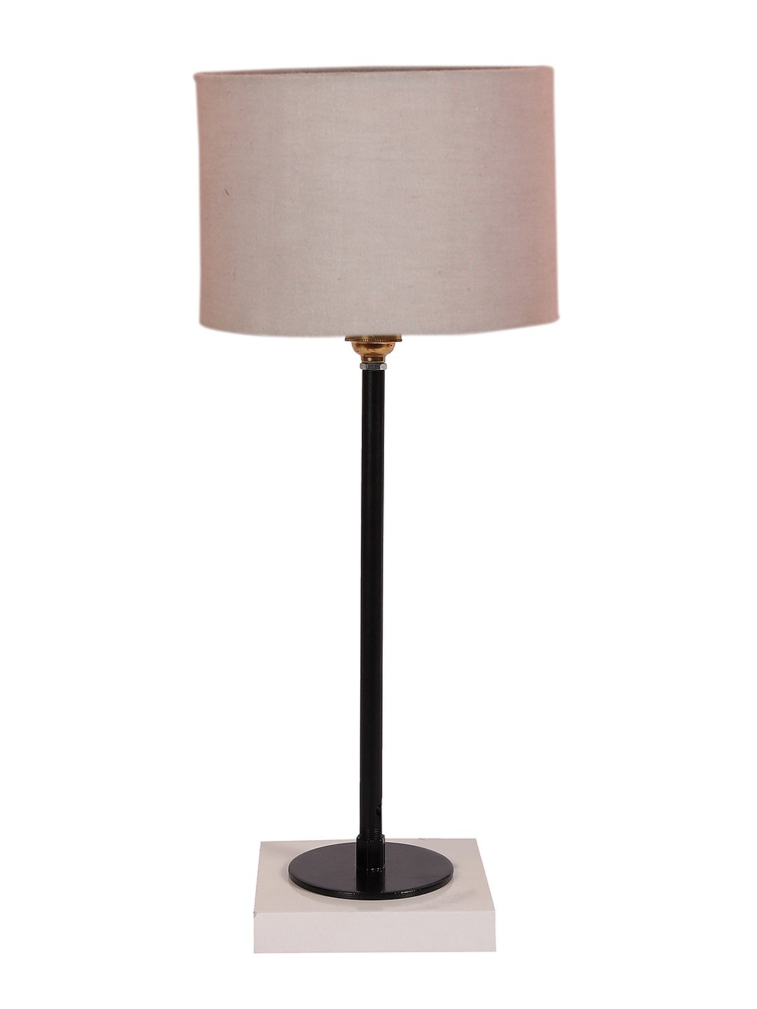 Ambika Home Wooden Table Lamp with Grey Cotton Shade | Bedside Lamp for Bedroom, Living Room, Hotel & Cafe | RK06 - Image 5