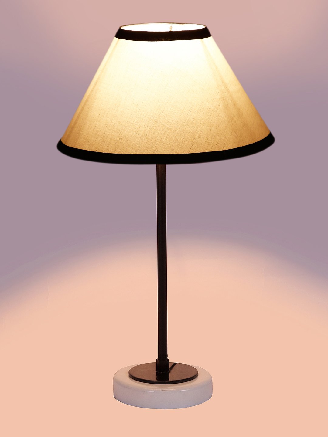 Ambika Home Wooden Table Lamp with Beige Jute Shade | Bedside Lamp for Bedroom, Living Room, Hotel & Cafe | RK51 - Image 6