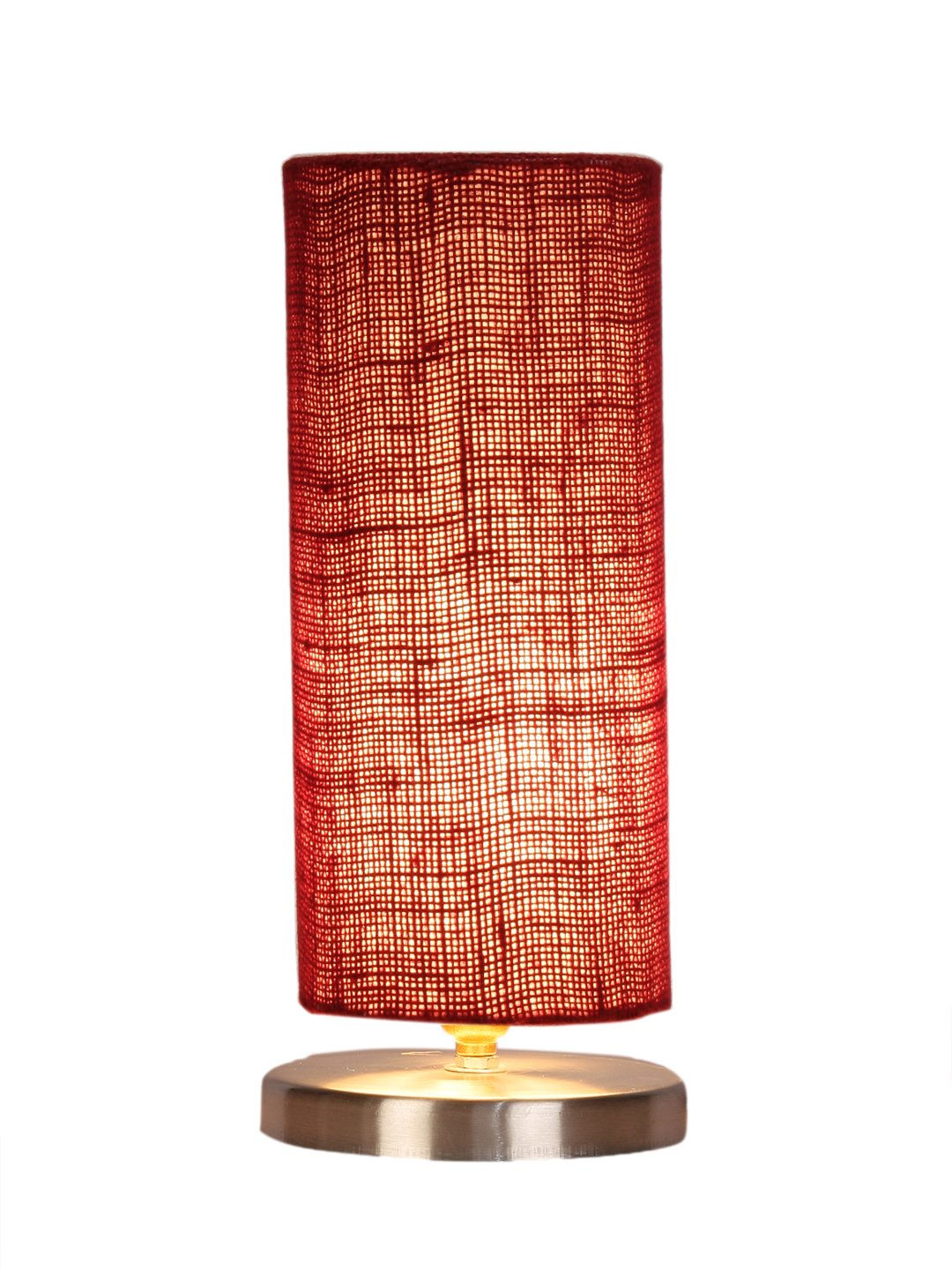 Ambika Home Maroon Jute table lamp with Steel Base -11 - Image 6