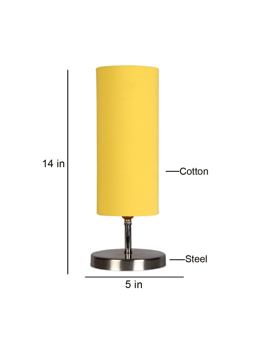 Ambika Home Yellow cotton table lamp with Steel Base -44 - Image 6