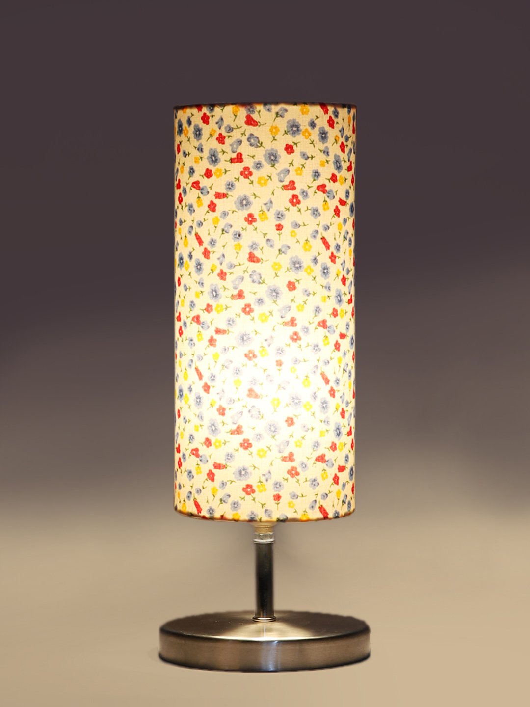 Ambika Home Multicolor cotton table lamp with Steel Base -55 - Image 6