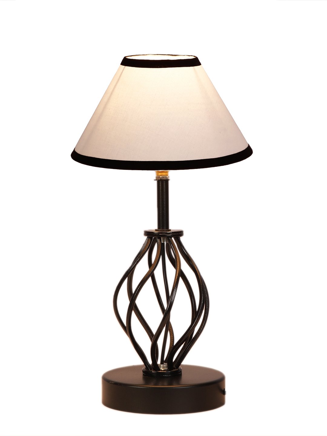 Ambika Home Multicolor cotton Table lamp with Iron Base - Image 6