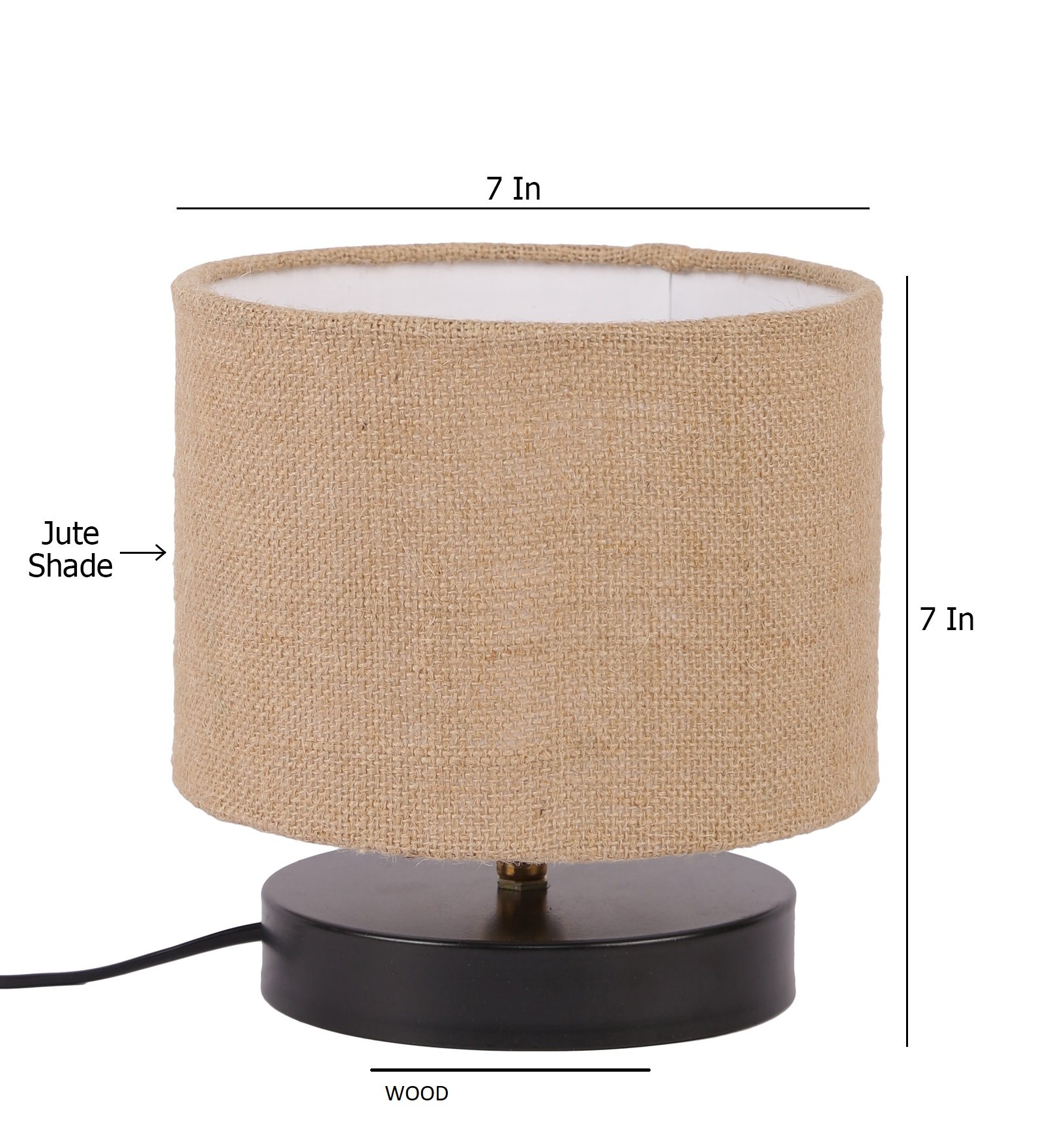 Ambika Home Solara Collection Beige Gola Table Lamp with Wooden Base | Premium Decorative Bedside Lamp for Bedroom, Living Room, Hall, Hotel, Café, Restaurant & Office | E27 Compatible - Image 5