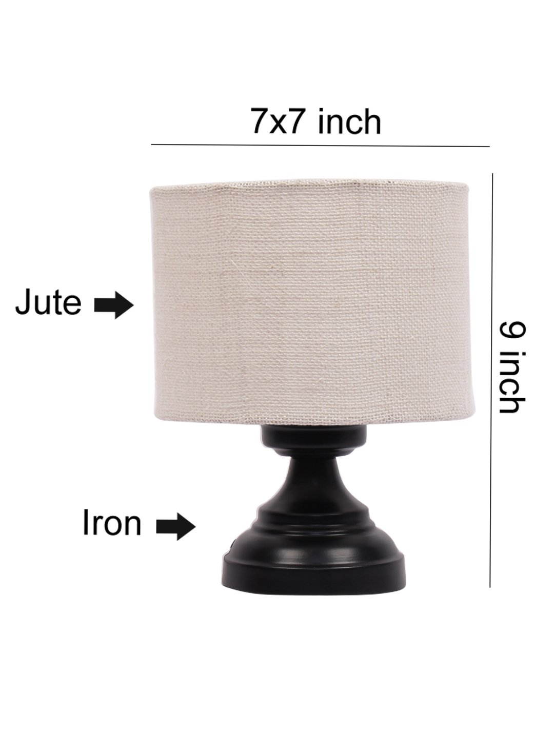 Ambika Home Lumina Collection White Gola Table Lamp with Iron Base Powder Coated | Premium Decorative Bedside Lamp for Bedroom, Living Room, Hall, Hotel, Café, Restaurant & Office | E27 Compatible - Image 7
