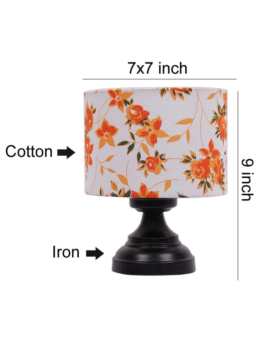 Ambika Home Solara Collection Multicolor Gola Table Lamp with Iron Base Powder Coated | Premium Decorative Bedside Lamp for Bedroom, Living Room, Hall, Hotel, Café, Restaurant & Office | E27 Compatible - Image 5