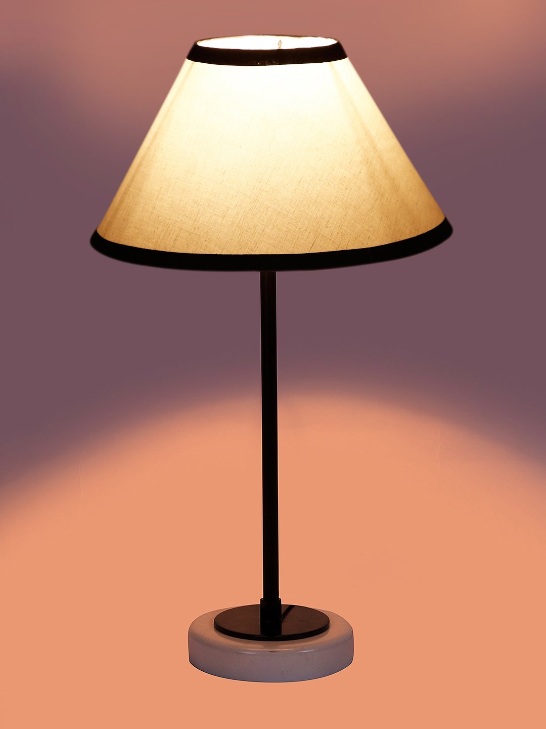 Ambika Home Wooden Table Lamp with Beige Jute Shade | Bedside Lamp for Bedroom, Living Room, Hotel & Cafe | RK51 - Image 7