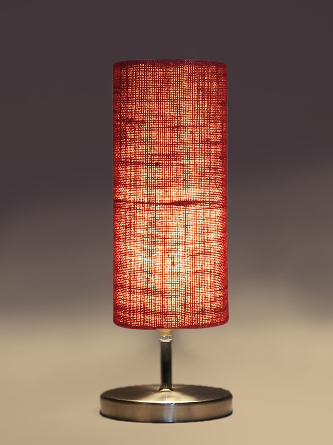 Ambika Home Maroon Jute table lamp with Steel Base -51 - Image 7