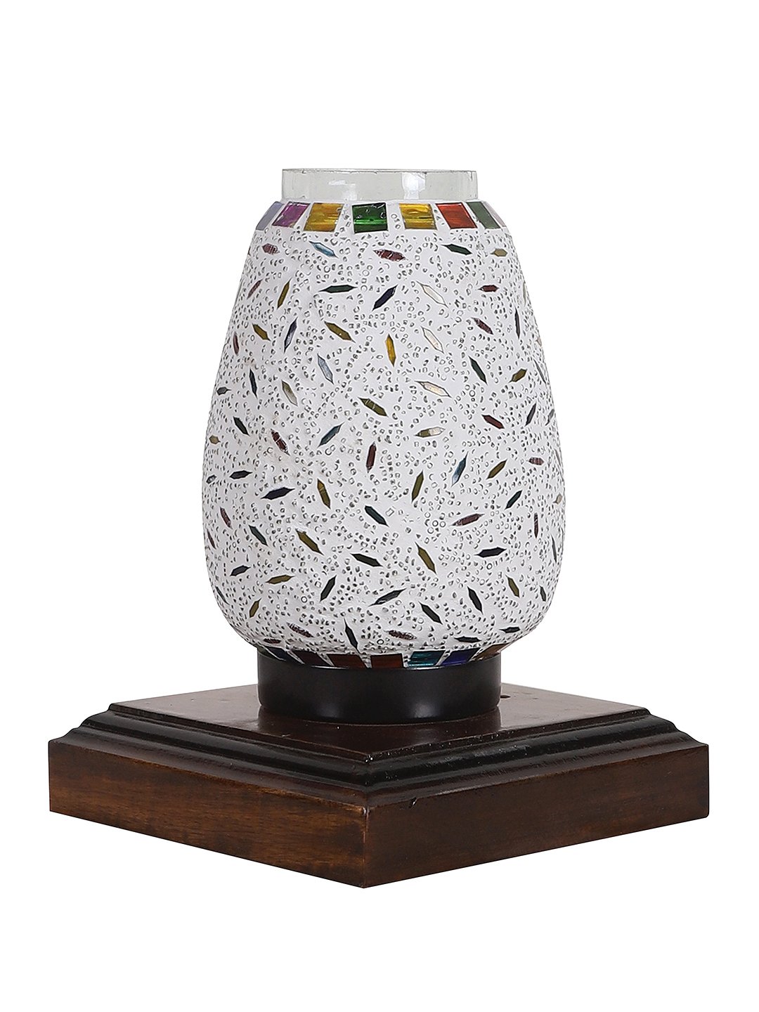 Ambika Home Aurelia Mosaic Multicolor Mosaic Glass Table Lamp with Wooden Base | Premium Bedside Lamp for Bedroom, Living Room, Hall, Hotel, Café, Restaurant & Office | E27 Compatible - Image 7