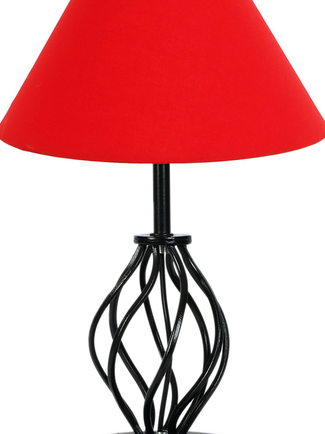 Ambika Home Red cotton Table lamp with Iron Base - Image 8