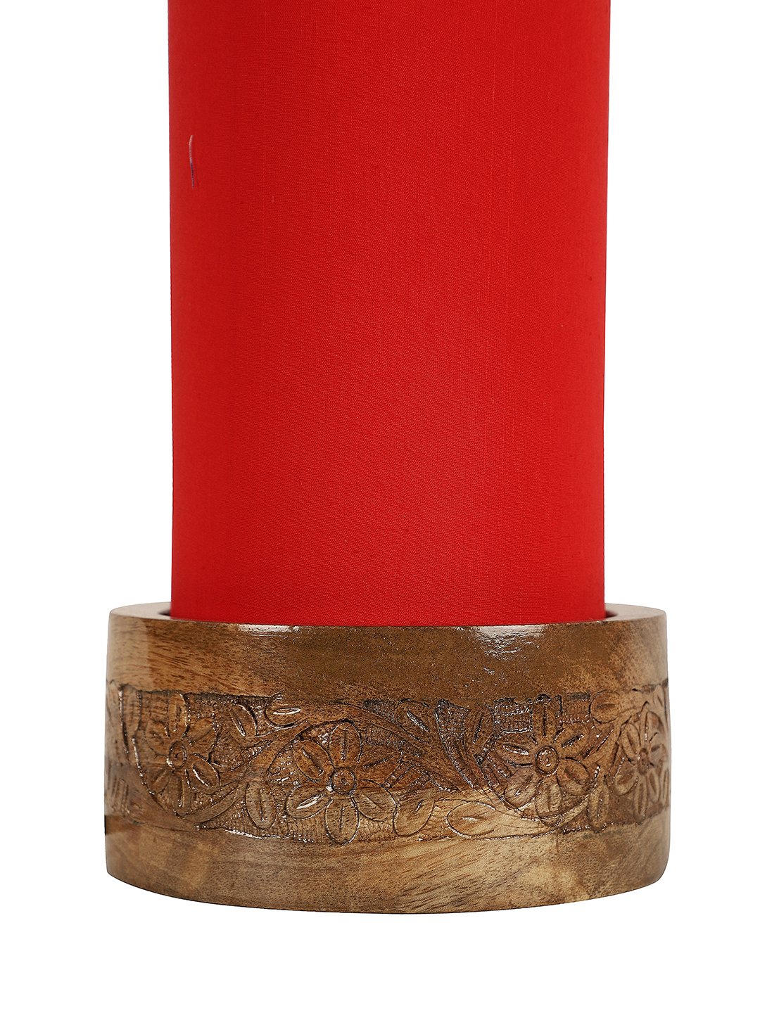 Ambika Home Red Cotton Round Carving Table Lamp Shade | Decorative Bedside Lamp for Living Room, Bedroom, Hotel, Cafe & Restaurant | SKU AT03 - Image 8