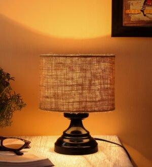 Ambika Home Bohemia Collection Beige Gola Table Lamp with Iron Base Powder Coated | Premium Decorative Bedside Lamp for Bedroom, Living Room, Hall, Hotel, CafÃ©, Restaurant & Office | E27 Compatible