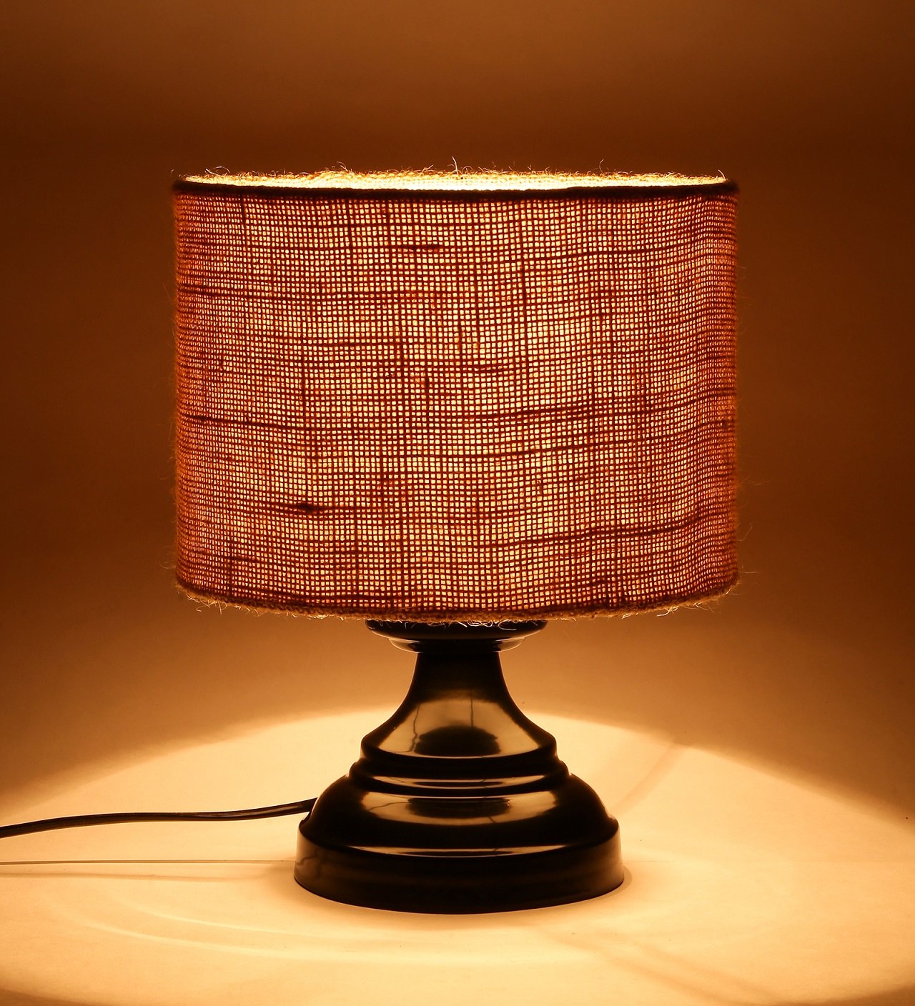 Ambika Home Bohemia Collection Beige Gola Table Lamp with Iron Base Powder Coated | Premium Decorative Bedside Lamp for Bedroom, Living Room, Hall, Hotel, Café, Restaurant & Office | E27 Compatible - Image 3