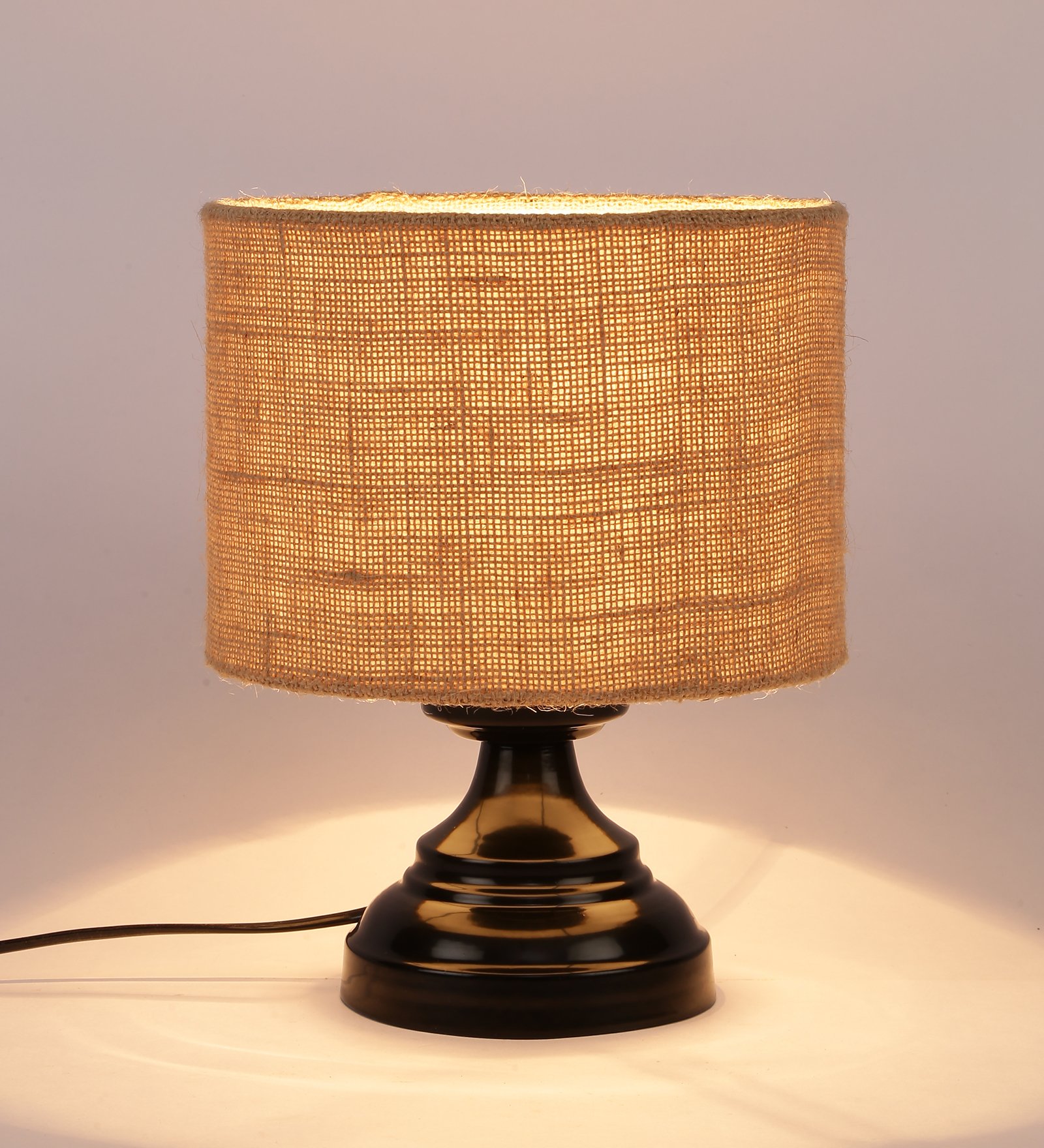 Ambika Home Bohemia Collection Beige Gola Table Lamp with Iron Base Powder Coated | Premium Decorative Bedside Lamp for Bedroom, Living Room, Hall, Hotel, Café, Restaurant & Office | E27 Compatible - Image 4