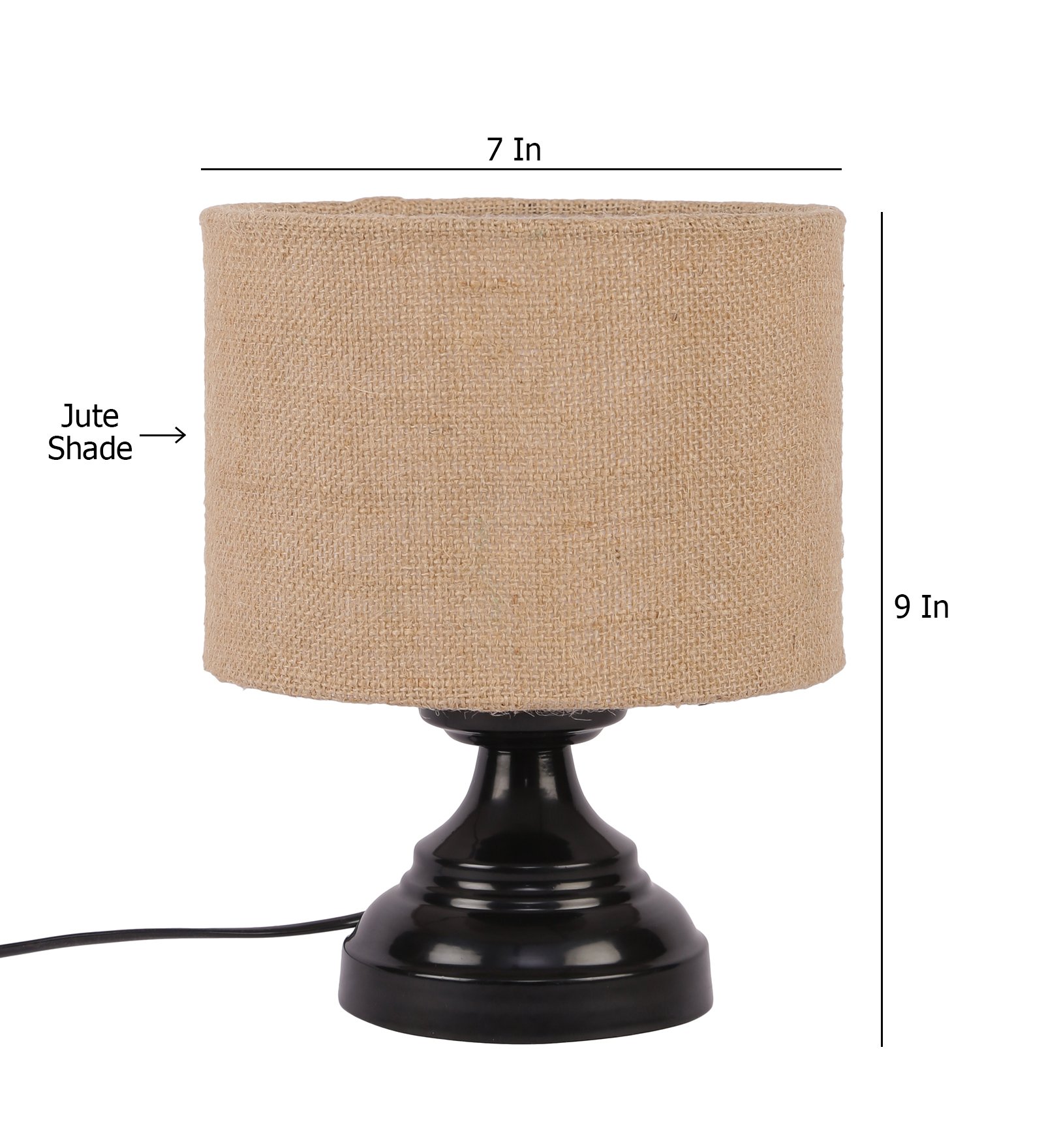 Ambika Home Bohemia Collection Beige Gola Table Lamp with Iron Base Powder Coated | Premium Decorative Bedside Lamp for Bedroom, Living Room, Hall, Hotel, Café, Restaurant & Office | E27 Compatible - Image 6