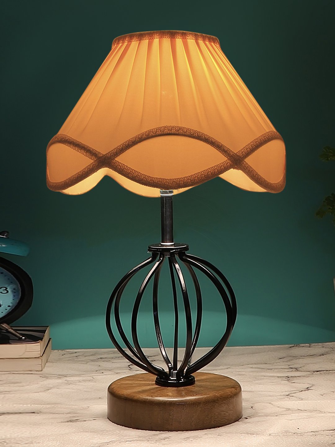 Ambika Home Heritage Collection off-white Eye Table Lamp | Premium Decorative Bedside Lamp for Bedroom, Living Room, Hall, Hotel, Café, Restaurant, Office & Study Room | E27 Compatible - Image 3