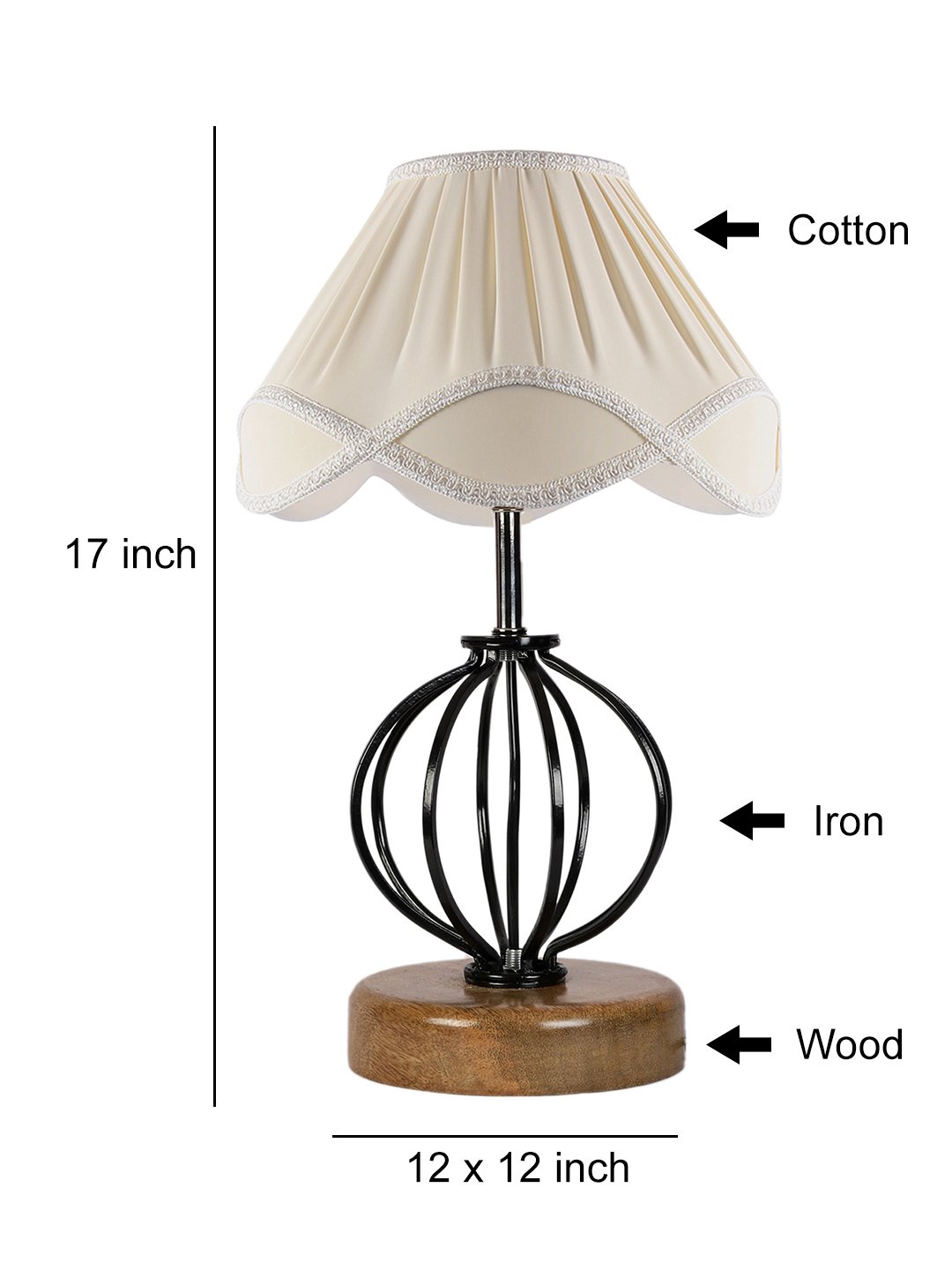 Ambika Home Heritage Collection off-white Eye Table Lamp | Premium Decorative Bedside Lamp for Bedroom, Living Room, Hall, Hotel, Café, Restaurant, Office & Study Room | E27 Compatible - Image 4