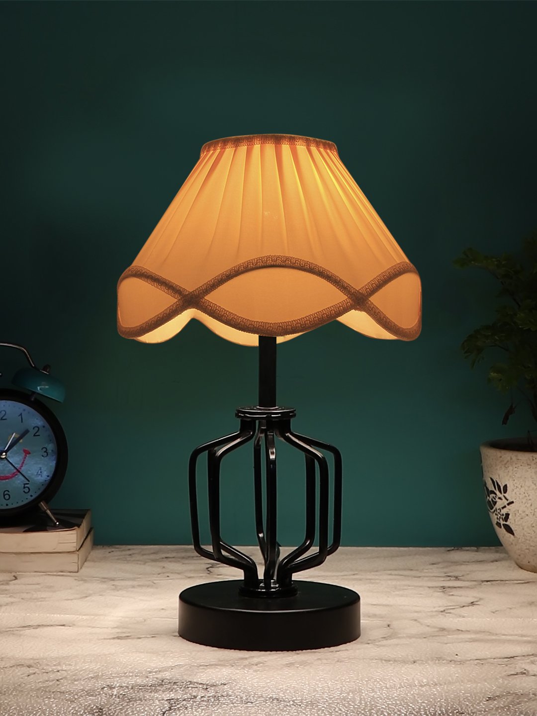 Ambika Home Verona Collection off-white Eye Table Lamp | Premium Decorative Bedside Lamp for Bedroom, Living Room, Hall, Hotel, Café, Restaurant, Office & Study Room | E27 Compatible - Image 3