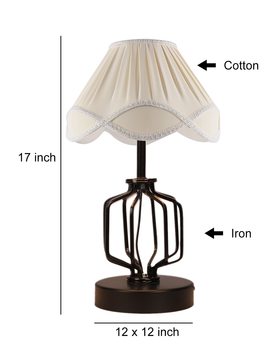 Ambika Home Verona Collection off-white Eye Table Lamp | Premium Decorative Bedside Lamp for Bedroom, Living Room, Hall, Hotel, Café, Restaurant, Office & Study Room | E27 Compatible - Image 4