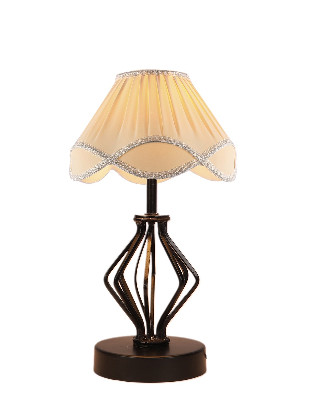 Ambika Home Heritage Collection off-white Eye Table Lamp | Premium Decorative Bedside Lamp for Bedroom, Living Room, Hall, Hotel, Café, Restaurant, Office & Study Room | E27 Compatible - Image 6