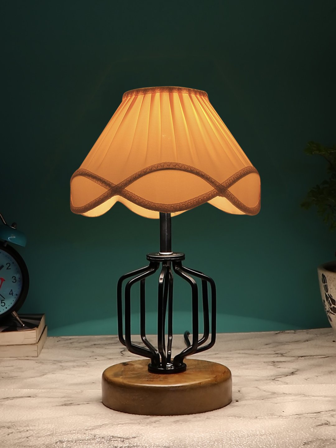 Ambika Home Aurelia Collection off-white Eye Table Lamp | Premium Decorative Bedside Lamp for Bedroom, Living Room, Hall, Hotel, Café, Restaurant, Office & Study Room | E27 Compatible - Image 3