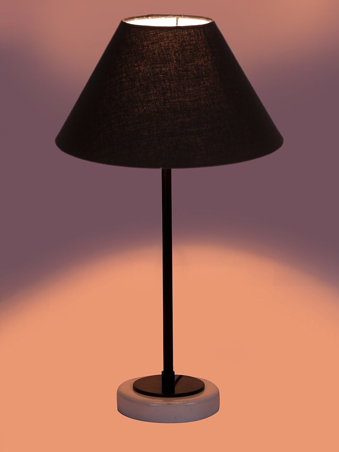 Ambika Home Wooden Table Lamp with Red Cotton Shade | Bedside Lamp for Bedroom, Living Room, Hotel & Cafe | RK46 - Image 7