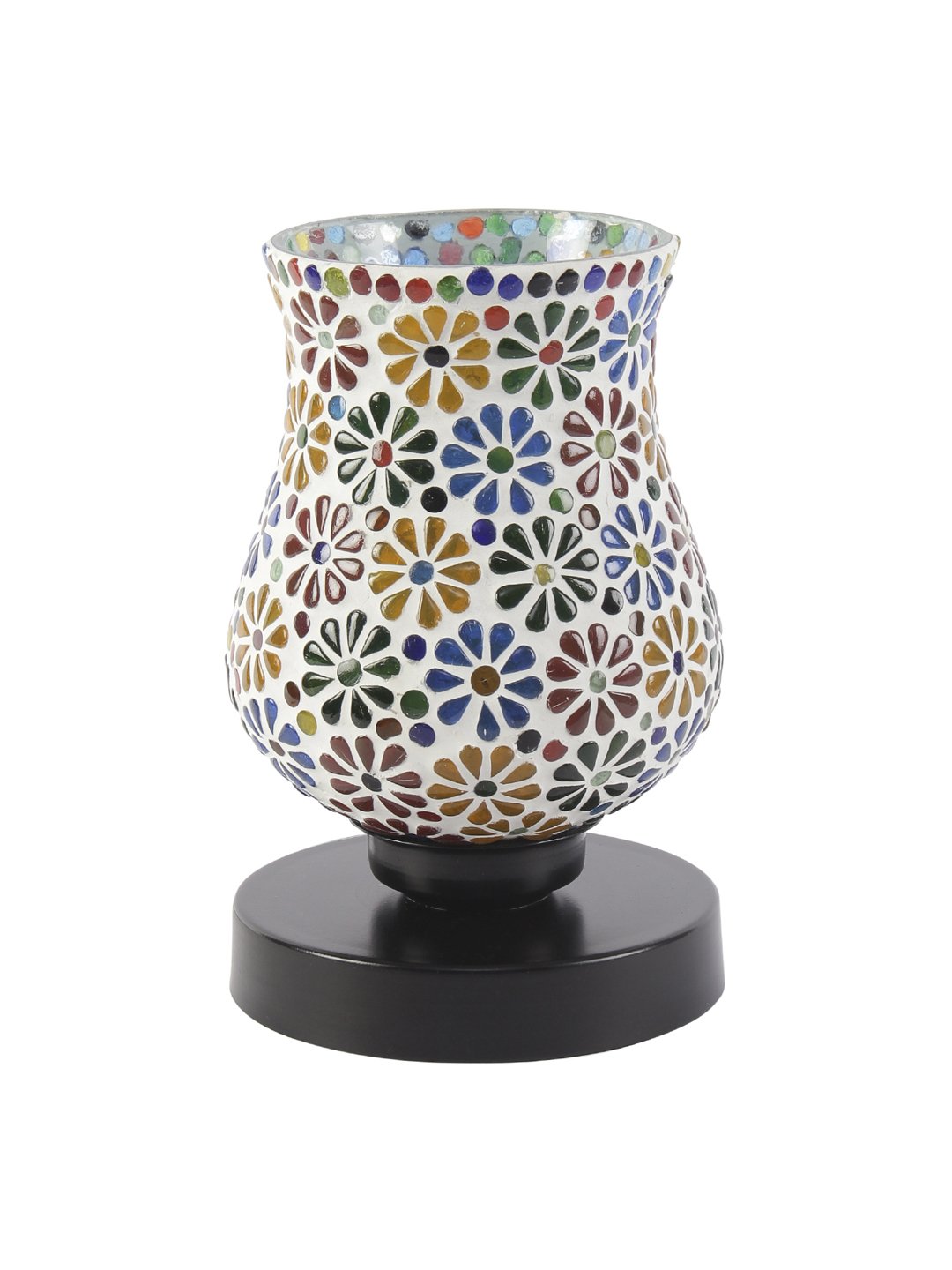 Ambika Home Aurora Mosaic Multicolor Mosaic Glass Table Lamp with Wooden Base | Premium Bedside Lamp for Bedroom, Living Room, Hall, Hotel, Café, Restaurant & Office | E27 Compatible - Image 5