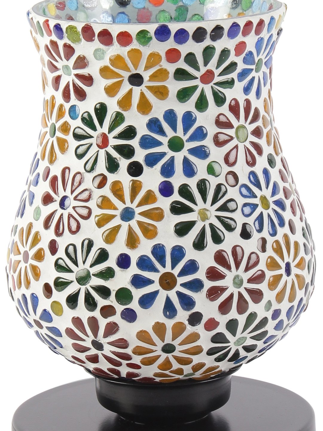 Ambika Home Aurora Mosaic Multicolor Mosaic Glass Table Lamp with Wooden Base | Premium Bedside Lamp for Bedroom, Living Room, Hall, Hotel, Café, Restaurant & Office | E27 Compatible - Image 7