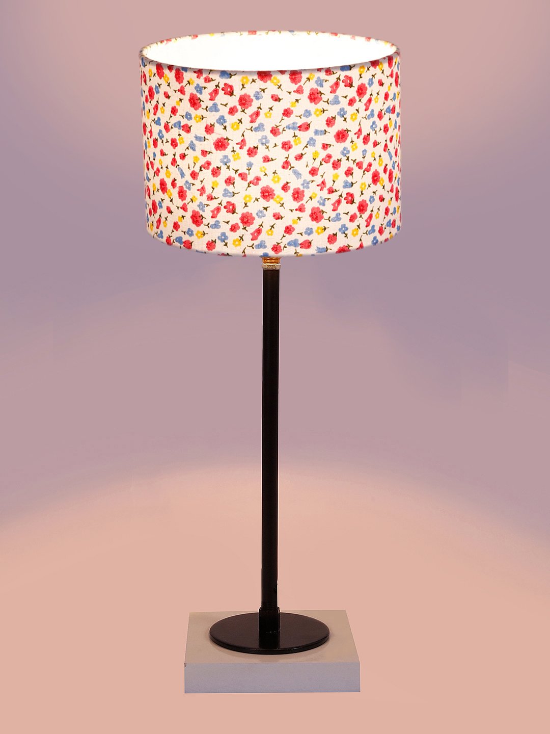 Ambika Home Wooden Table Lamp with Multi Cotton Shade | Bedside Lamp for Bedroom, Living Room, Hotel & Cafe | RK14 - Image 5